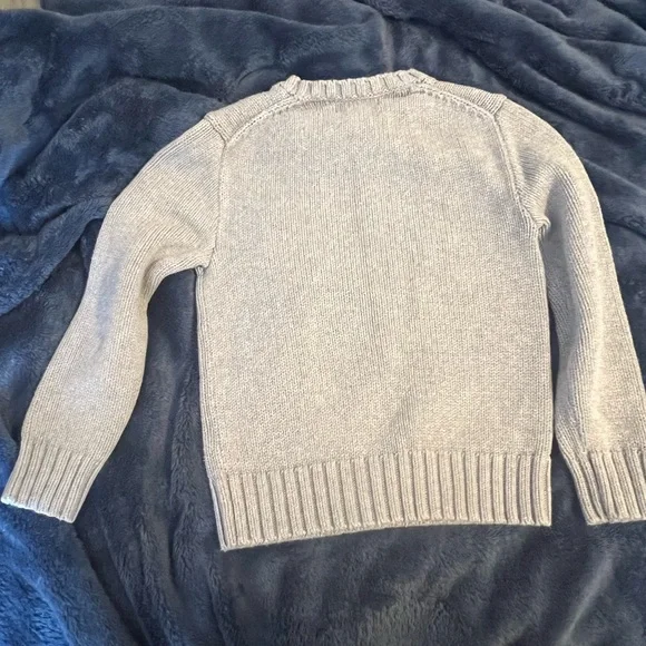 Polo Ralph Lauren Sweater Boys Kids 8 American Flag Gray - Picture 2 of 12